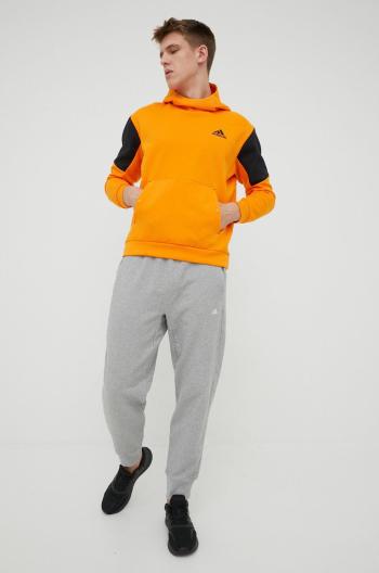 Mikina adidas Performance HE9819 pánská, oranžová barva, s potiskem