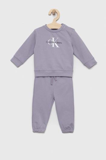 Dětská souprava Calvin Klein Jeans fialová barva