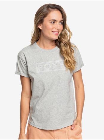 Šedé dámské tričko Roxy EPIC AFTERNOON WORD HERITAGE HEATHER