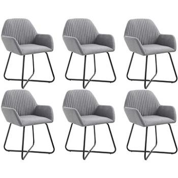 Jídelní židle 6 ks světle šedé textil (277095)