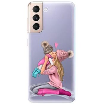 iSaprio Kissing Mom - Blond and Girl pro Samsung Galaxy S21 (kmblogirl-TPU3-S21)