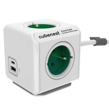 Rozbočovač PowerCube Extended USB A+C PD 20 W, zelená