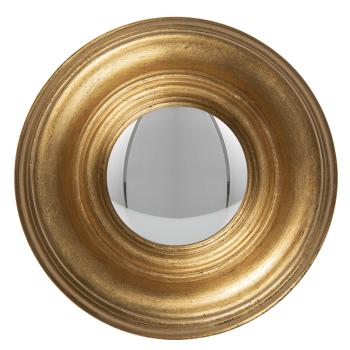 Nástěnné vypouklé zrcadlo ve zlatém rámu Beneoit – Ø 19 cm 62S208