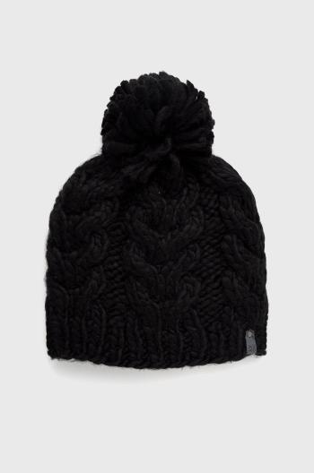 Čepice Roxy Winter černá barva, z husté pleteniny