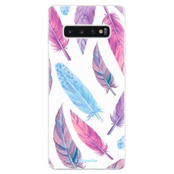 Odolné silikonové pouzdro iSaprio - Feather Pattern 10 - Samsung Galaxy S10+