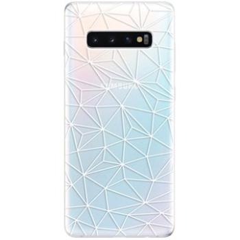 iSaprio Abstract Triangles 03 - white pro Samsung Galaxy S10+ (trian03w-TPU-gS10p)