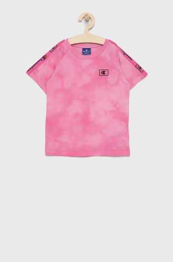Dětské bavlněné tričko Champion 404277 růžová barva