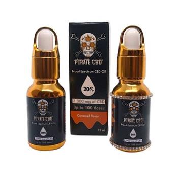 Broad-Spectrum 20 % Pirate CBD™ olej - karamelové aroma (15 ml - 3000 mg CBD) (0001)