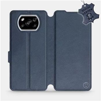 Flipové pouzdro na mobil Xiaomi POCO X3 NFC - Modré - kožené -   Blue Leather (5903516393312)