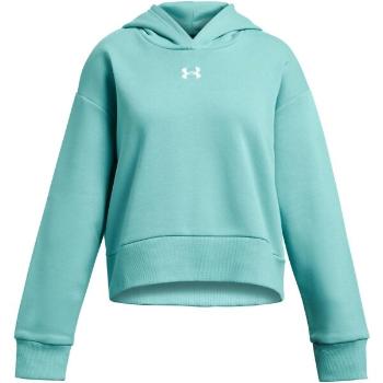 Under Armour RIVAL FLEECE CROP HOODIE Dívčí mikina, tyrkysová, velikost