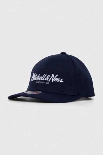 Čepice s vlněnou směsí Mitchell&Ness tmavomodrá barva, s aplikací