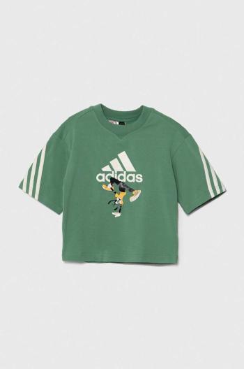 Dětské tričko adidas x Disney zelená barva, s potiskem, IW0668