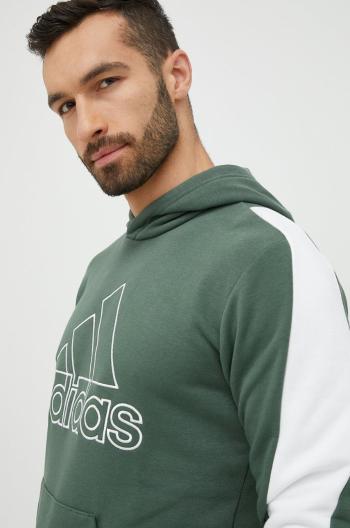 Mikina adidas Performance pánská, zelená barva, s aplikací