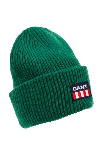 ČEPICE GANT D2. UNISEX GANT RETRO LOGO BEANIE zelená None