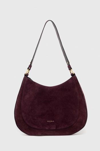 Semišová kabelka Coccinelle fialová barva