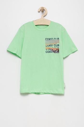 Dětské bavlněné tričko Tom Tailor zelená barva, s potiskem