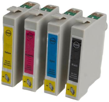 MultiPack EPSON T0715 + 20ks fotopapíru (C13T07154010) - kompatibilní cartridge, černá + barevná, 4x12ml