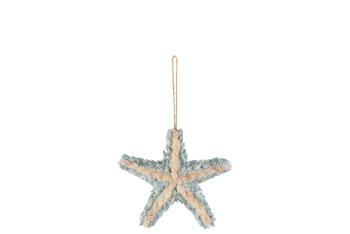 Závěsná dekorativní hvězdice z mušliček - 16*4*26,5 cm 2875