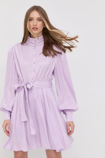 Šaty Custommade fialová barva, mini, áčková