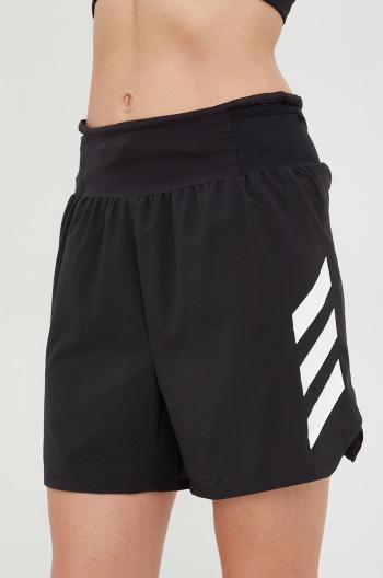 Sportovní šortky adidas TERREX Agravic dámské, černá barva, s potiskem, high waist