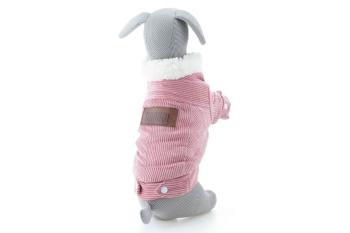 Vsepropejska Deril manšestrová bunda pro psa Barva: Růžová, Délka zad (cm): 34, Obvod hrudníku: 42 - 46 cm