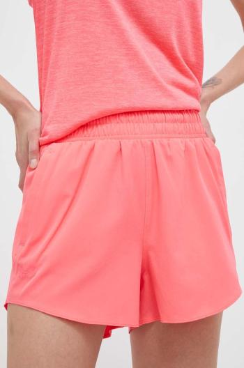 Tréninkové šortky Under Armour Flex růžová barva, hladké, high waist, 1376935