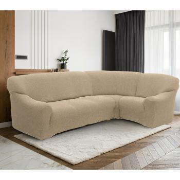 Forbyt Napínací potah na rohovou sedačku Denia smetanová, 340 - 540 cm x 60 - 110 cm