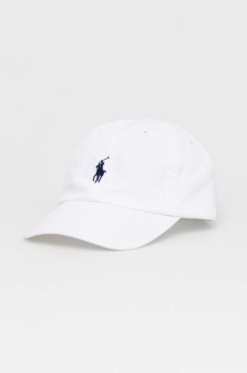 Bavlněná čepice Polo Ralph Lauren bílá barva, s aplikací