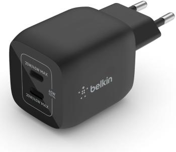 Belkin Duální 45W USB-C Power Delivery GaN PPS nástěnná nabíječka, černá, WCH011vfBK