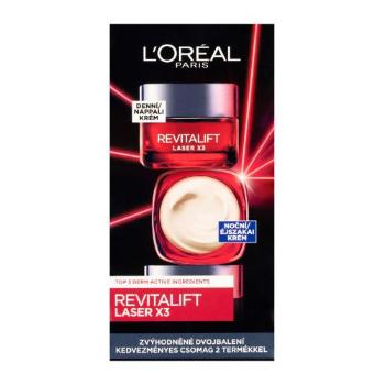 L'Oréal Paris Revitalift Laser X3 dárková kazeta denní pleťový krém Revitalift Laser X3 50 ml + noční pleťový krém Revitalift Laser X3 50 ml