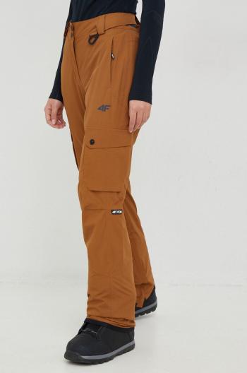 Snowboardové kalhoty 4F hnědá barva