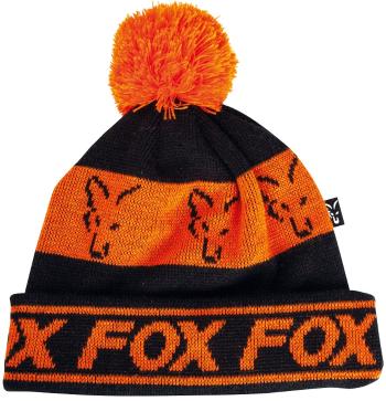Fox čepice black orange lined bobble