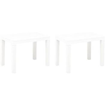 Zahradní lavice 2 ks bílé plast (48780)
