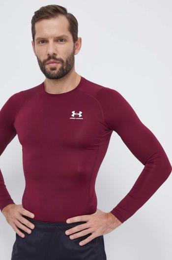 Tréninkové tričko s dlouhým rukávem Under Armour vínová barva, 1361524