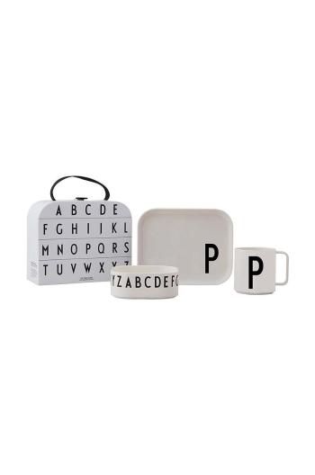 Dětský snídaňový set Design Letters Classics in a suitcase P 4-pack