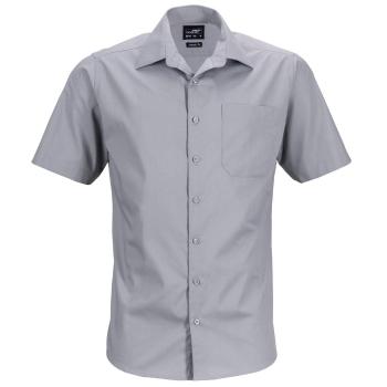 James & Nicholson Pánská košile s krátkým rukávem JN644 - Ocelová | M