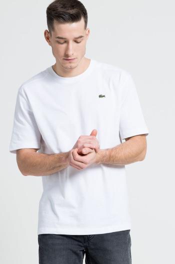 Tričko Lacoste bílá barva, hladké
