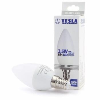 TESLA - LED CL143530-2, žárovka CANDLE svíčka, E14, 3,5W, 230V, 249lm, 25 000h, 3000K teplá bíl