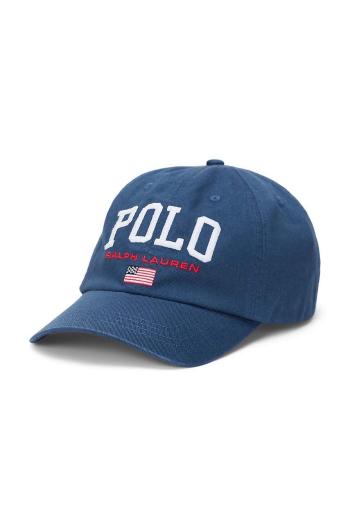 Dětská bavlněná kšiltovka Polo Ralph Lauren tmavomodrá barva, s aplikací, 323940810001