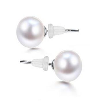 Šperky4U Stříbrné náušnice - přírodní perly 7,5 mm  - AL0018