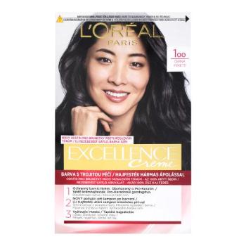 L'Oréal Paris Excellence Creme Triple Protection 48 ml barva na vlasy pro ženy 100 Black na barvené vlasy; na všechny typy vlasů