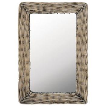 Zrcadlo s proutěným rámem 40 x 60 cm hnědé (246843)