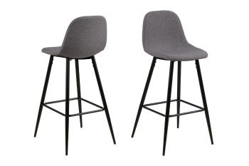 Sada 2 ks − Barová židle Wilma – šedá