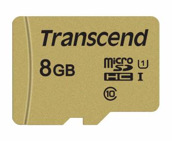 TRANSCEND MicroSDHC karta 8GB 500S, UHS-I U1 + adaptér