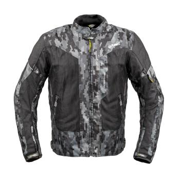 Pánská letní moto bunda W-TEC Jared  Black-Grey Digi-Camo  3XL