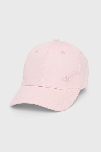 Bavlněná čepice 4F růžová barva, hladká