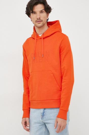 Mikina Calvin Klein pánská, oranžová barva, hladká