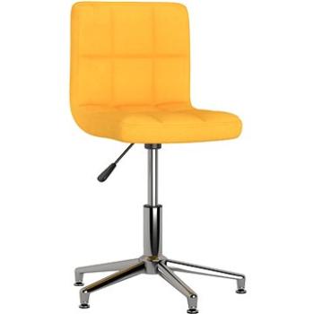 Otočná jídelní židle hořčicově žlutá textil, 3087631 (3087631)