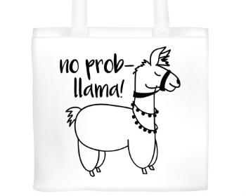 Plátěná nákupní taška No prob llama