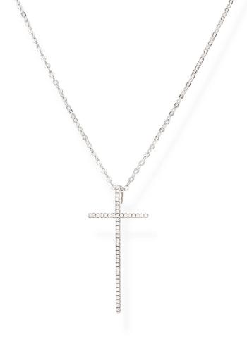 Amen Půvabný stříbrný náhrdelník s křížkem Diamonds CLLCBBZ (řetízek, přívěsek)